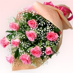 T1003　ピンクバラの花束